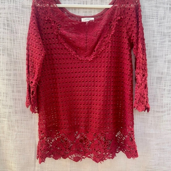 Umgee Tops - Wine colored Umgee Lace Tunic